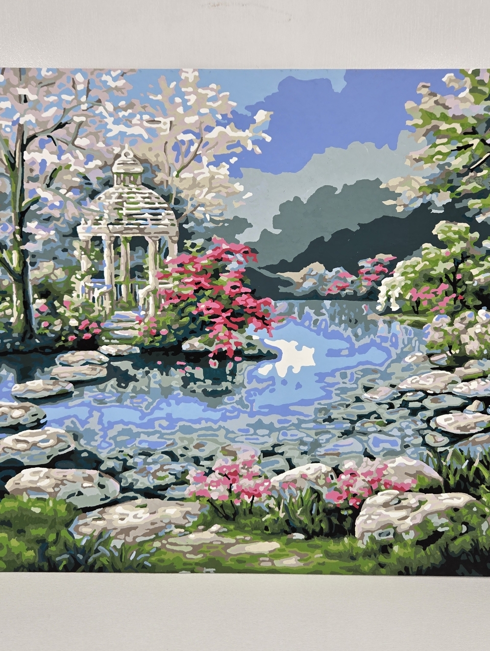 Japanese Flower Garden Finished Acrylic Painting Paint By Number Floral 20x16